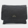 Large pouch in black lamb skin