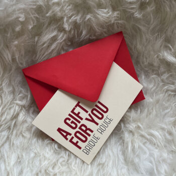 Carte cadeaux - recto - brique rouge - Brique Rouge - Sacs et pochettes à composer - Éco-conçus en France, produit en Europe